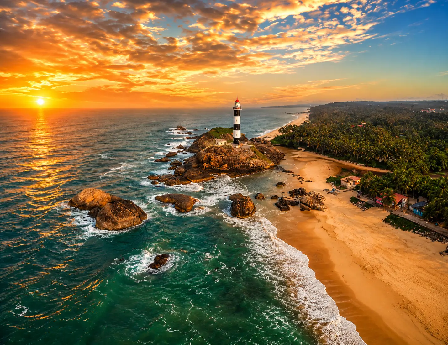 Kaup Lighthouse at sunset
